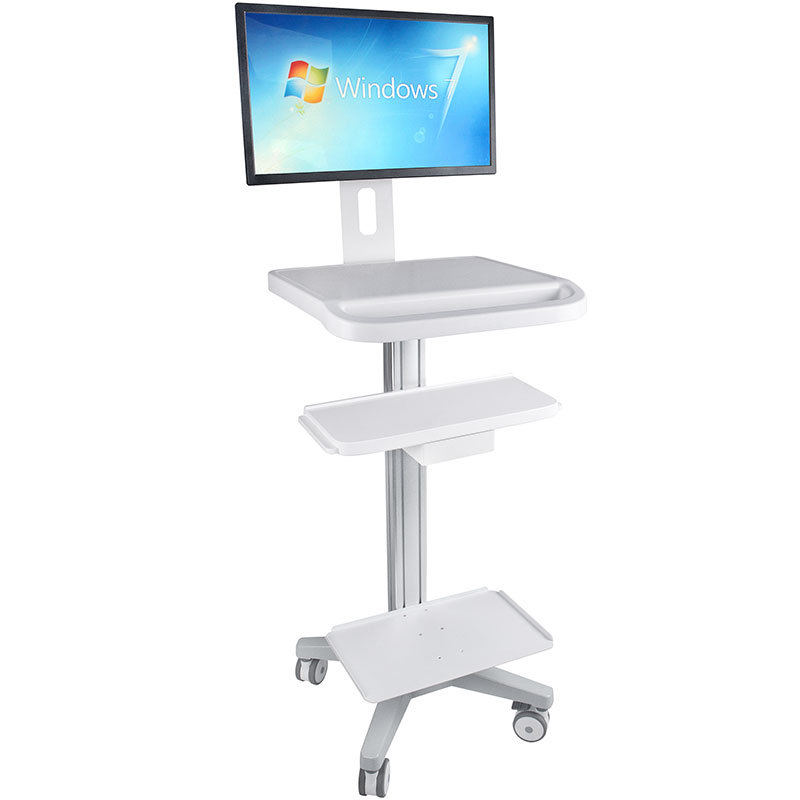 简易款一体机台车  移动带显示器手推车  小型工作站电脑台车支架