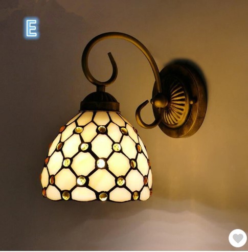Baohua Tiffany moderno color minimalista lámpara de pared dormitorio lámpara de noche pasillo de estilo europeo salón lámpara de pared de fondo