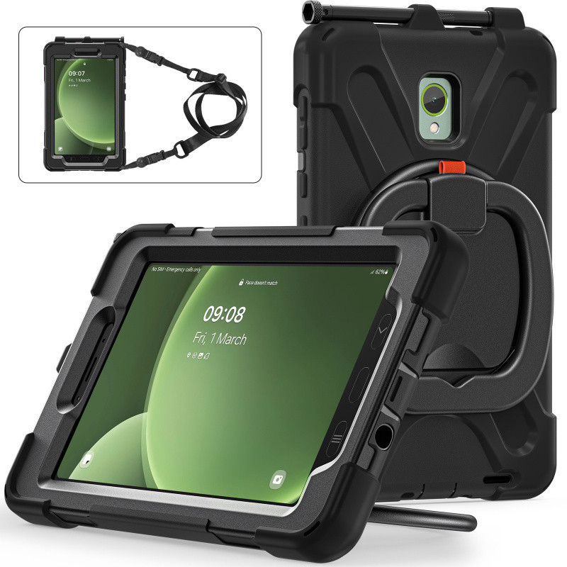 Suitable for Samsung Active5 Tablet Protective Case Sm-X306Bt570/T575 Handheld Stand Rotating Shell Leather Case