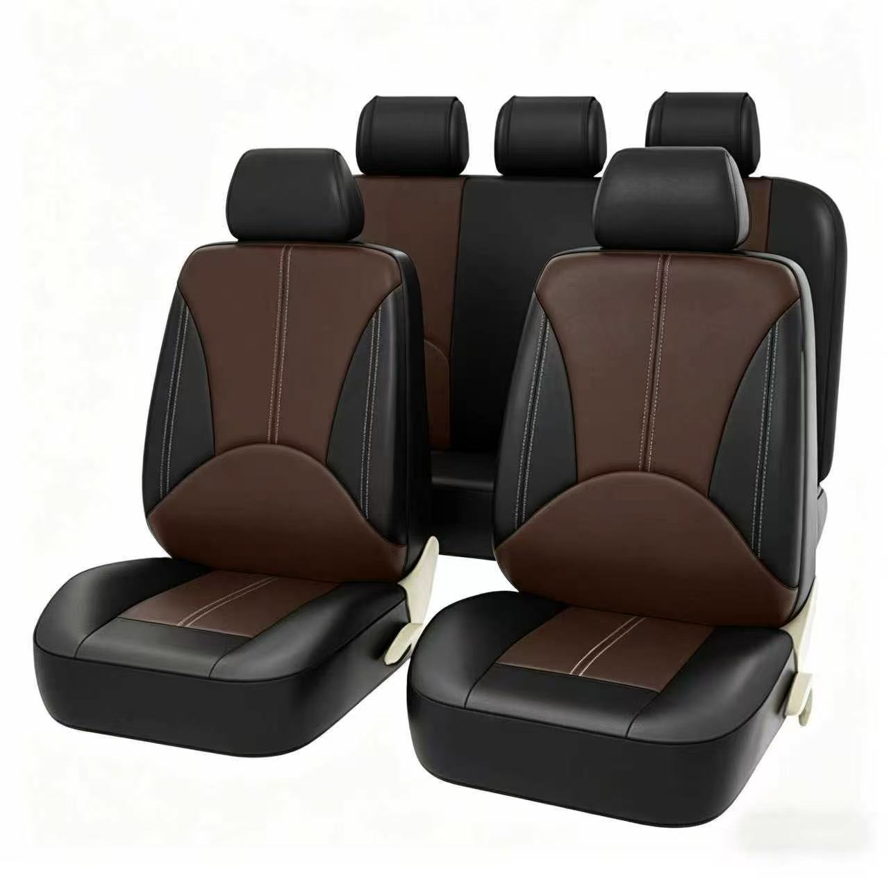 Source Factory Pu Spliced Leather Car Seat Covers for Export, Amazon Cross-Border Exclusive Supply, Universal for Automobiles, Waterproof and Dustproof