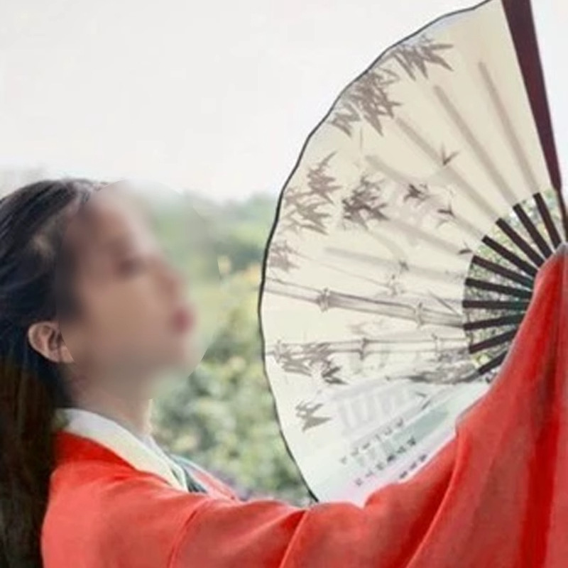 Milky white breeze folding fan