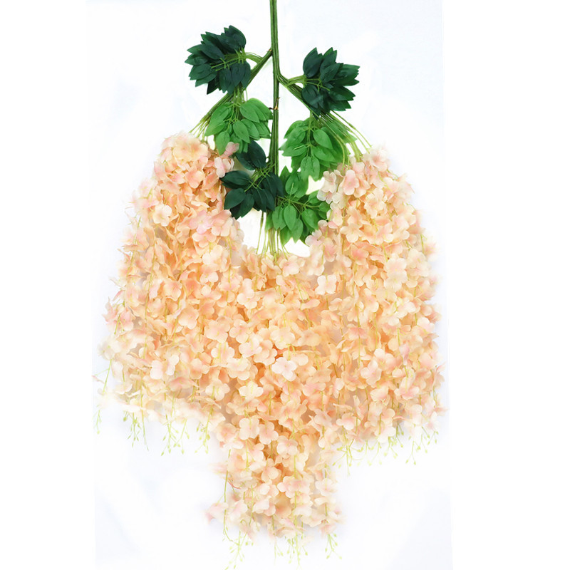 Flor de Wisteria artificial Flor de frijol rama Flor de frijol colgante boda falsa Flor de Wisteria decoración al por mayor Rama de Wisteria artificial