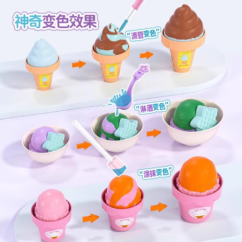 丸主任同款男女孩过家家玩具遇水变色甜品冰淇淋激凌生日儿童礼物|undefined