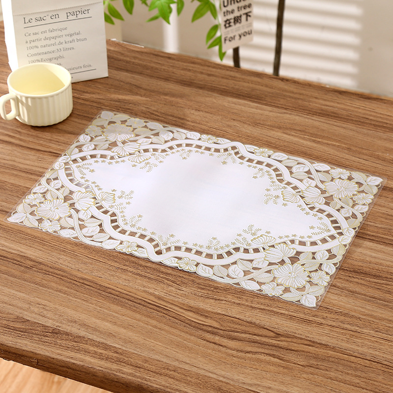 European simple elegante rectangular hueco esterilla esterilla aislante del restaurante occidental esterilla impermeable internacional exclusiva