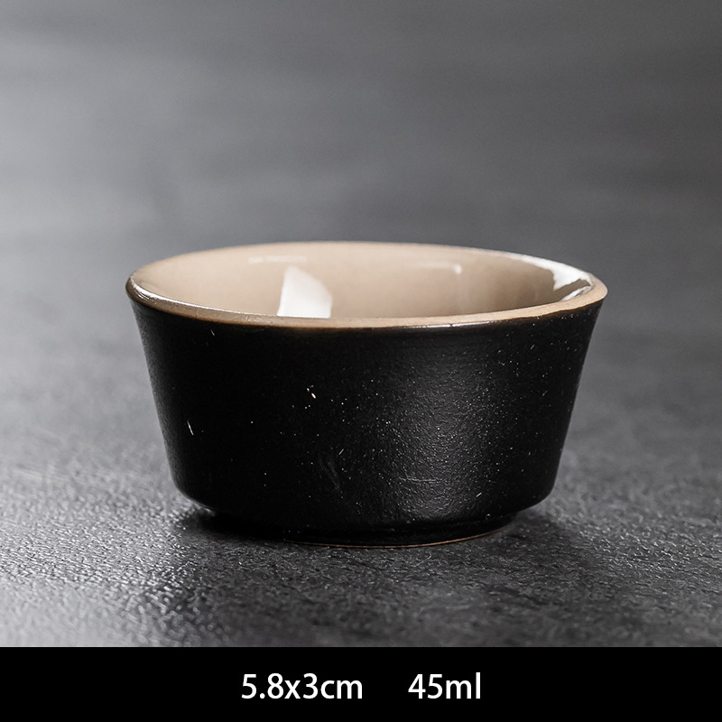 블랙 도자기 스트레이트 컵 (Peng)