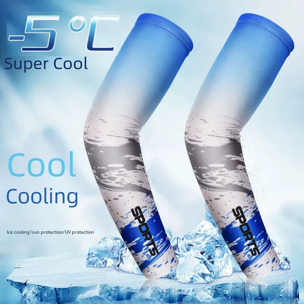 Sun Protection Ice Sleeves, Ice Silk Sleeves for Men and Women, Outdoor Driving and Cycling Uv Protection Arm Sleeves, Fishing Ice Sleeves, Sunshade