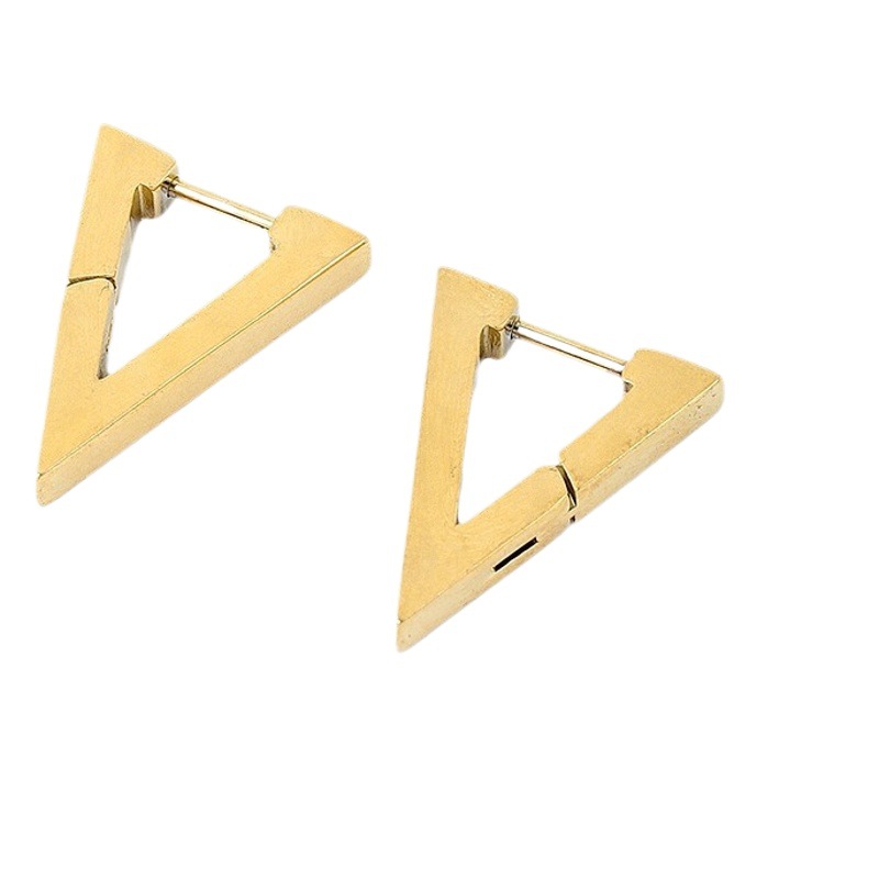 Amor diamante titanio acero hebilla pendientes traje Cruz de acero inoxidable joyería minimalista europea y americana