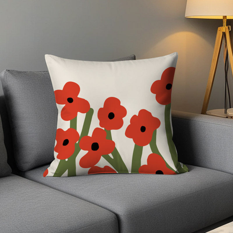 Luz de lujo nórdico simple almohada de viento naranja geométrica impresa de doble cara cojín de ventana flotante decoración sofá sala de estar almohada