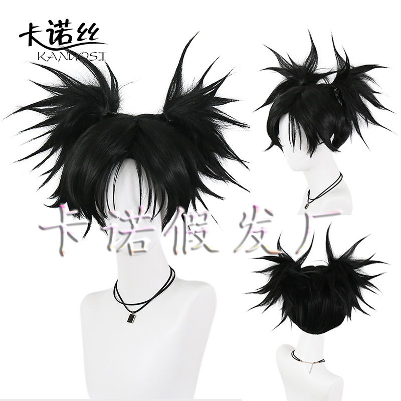 Canos Spell Back to War cosplay Inflation Black Blast Braid Double ponytail cos Wig in stock