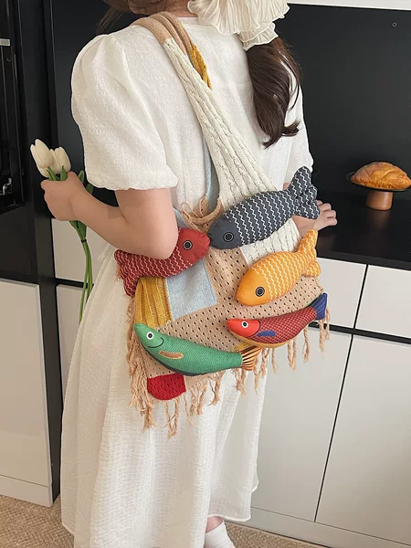 Fashion Trendy Women's New Lazy Style Casual Commuting Woven Shoulder Bag Versatile Tote Bag