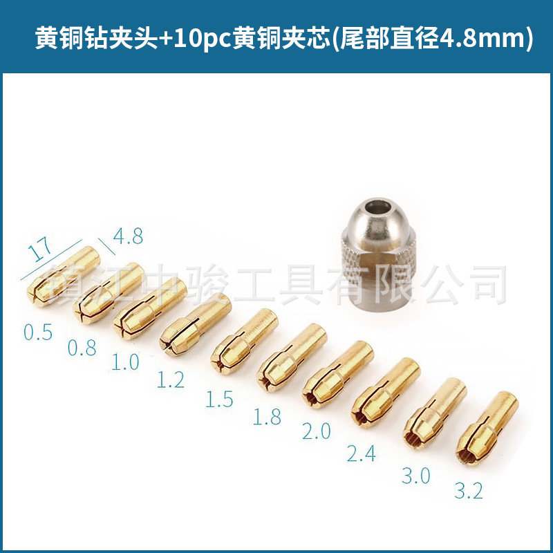 Chuck de taladro de latón con núcleo de abrazadera de latón 10pc