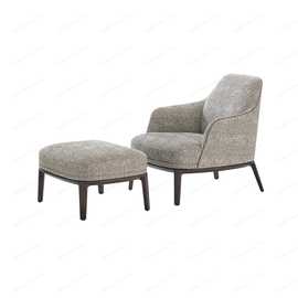 休闲椅意式极简侘寂风设计师椅poliform意大利单人沙发定 制