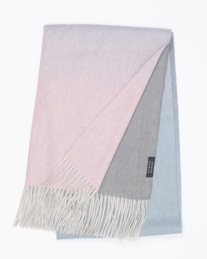 Mongolia Interior nuevo estilo 35 ancho bufanda de cachemira pura otoño e invierno engrosada hombres y mujeres de manga larga degradada europea y americana