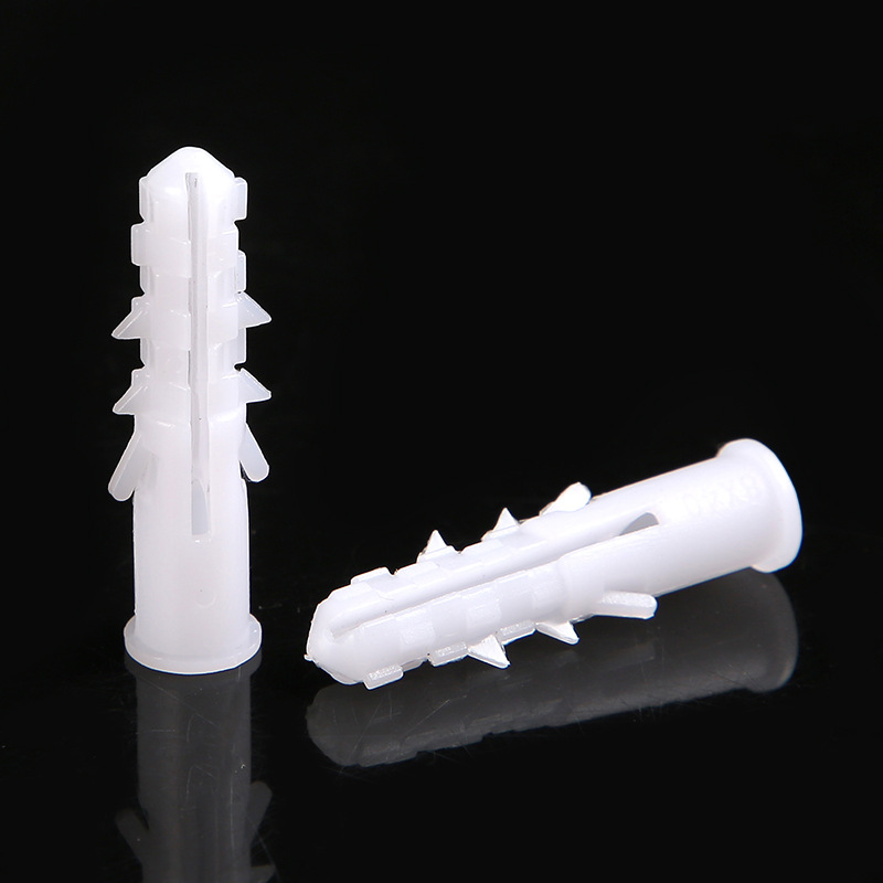 高强度塑料膨胶粒螺栓8*40mmPE塑料膨胀管膨胀螺丝塑料膨胀管鱼形