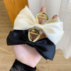 Black hairgrip with bow, elegant crab pin, elite hair accessory, bright catchy style