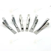 5CM Простой зажим для галстука 5.5cm Квадратная головка Обычный медный материал с покрытием из серебра ювелирный зажим для галстука