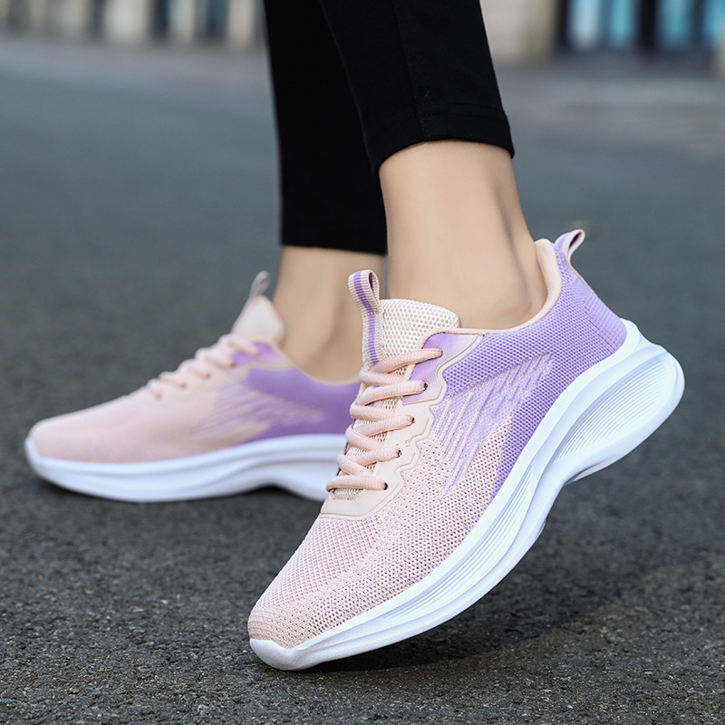 Zapatos de mujer transfronterizos de Jinjiang 2025 nuevos zapatos deportivos para mujer cómodos y ligeros zapatos para correr zapatos casuales transpirables de todo fósforo
