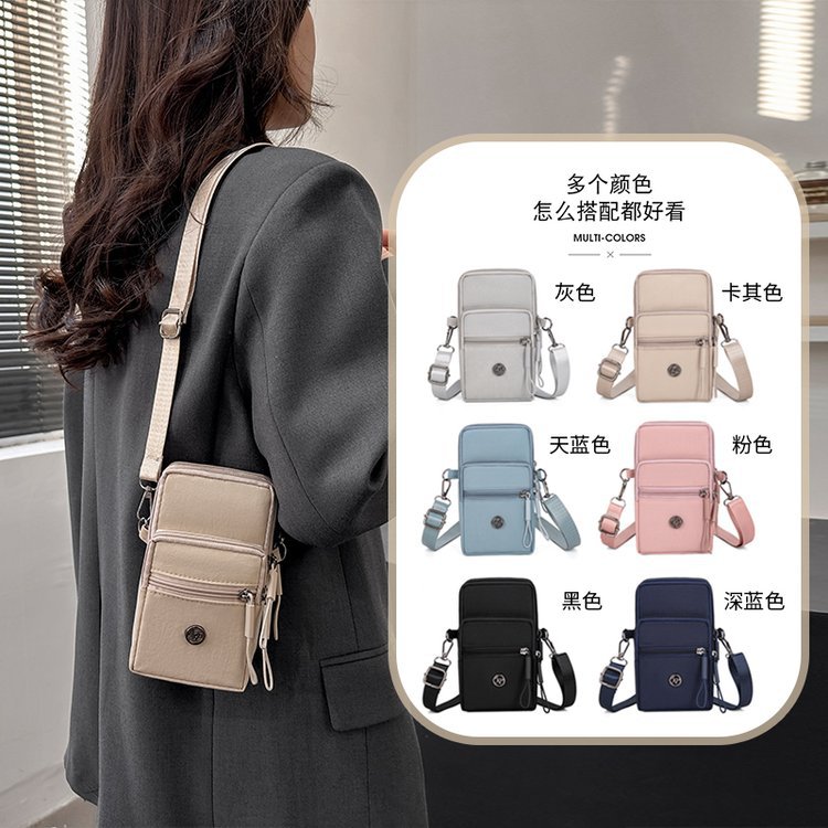 2025 Hottest Crossbody Phone Bag for Women, Double-Layer Strolling Bag, Sophisticated Summer Lightweight Canvas Bag/Water Bottle Bag