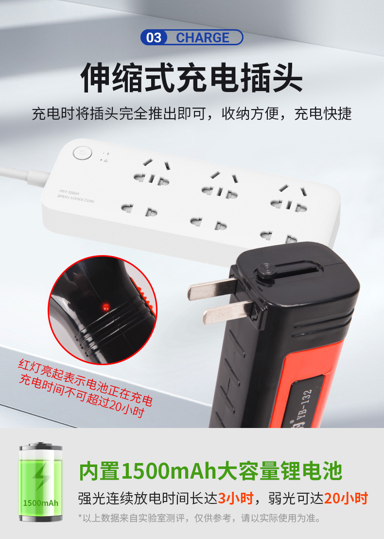 High-Power Flashlight, Strong Light, Long Battery Life, Rechargeable, Children's Home, Outdoor, Small, Portable, Super Bright Wholesale
