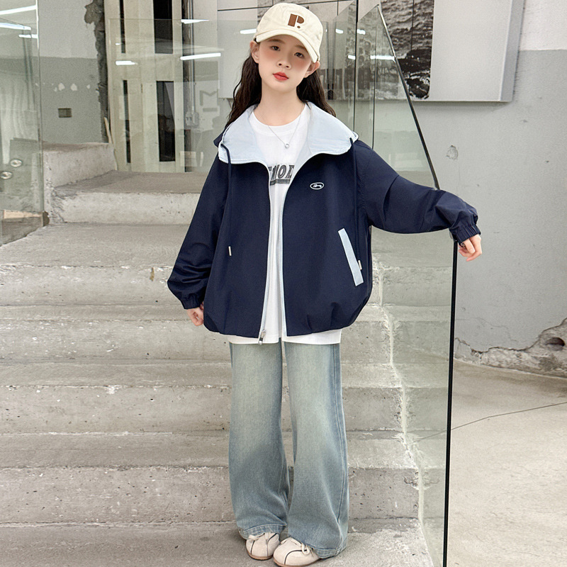 儿童装女童秋季休闲百搭上衣2025新款秋装外套女童炸街两面穿外套|undefined
