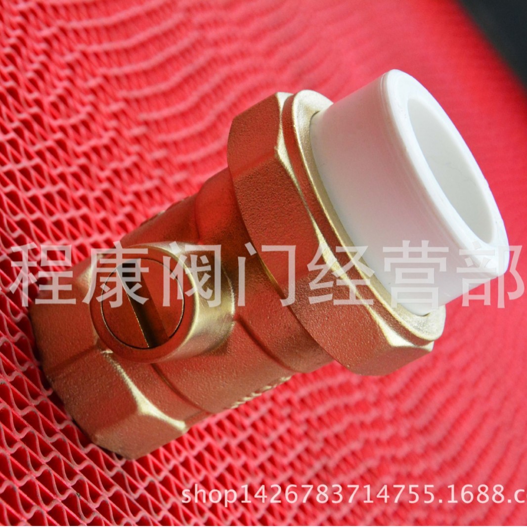 黄铜PPR内丝一字型i磁性锁闭阀 表前磁性带锁闭阀DN25