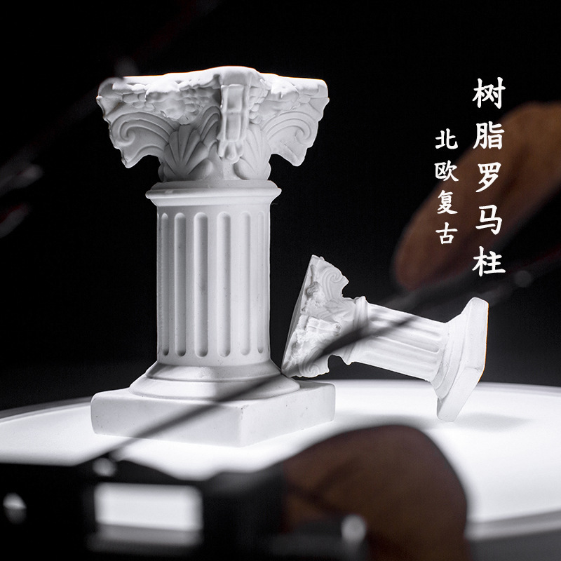 Cross-border Nordic ins Pillar Roman Pillar Shooting Props Set Scene Decorative Ornaments Micro Landscape Candlestick Base