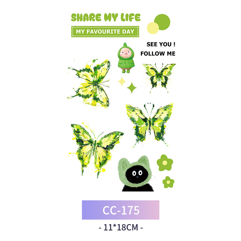 Transfronterizo en stock al por mayor de halloween colorido mariposa tatuaje pegatinas simulación sangrienta cicatriz pegatinas divertidas pegatinas impermeables