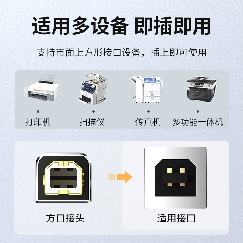 Кабель данных Type-C к USB для принтера, кабель общего назначения для ноутбука, печать Type-C к порту B
