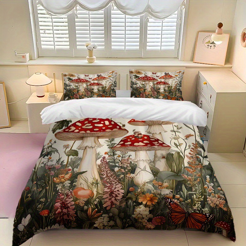 TEMU / JIT textil doméstico molido impresión digital de color iluminante set de colcha con patrón forestal para diseñar