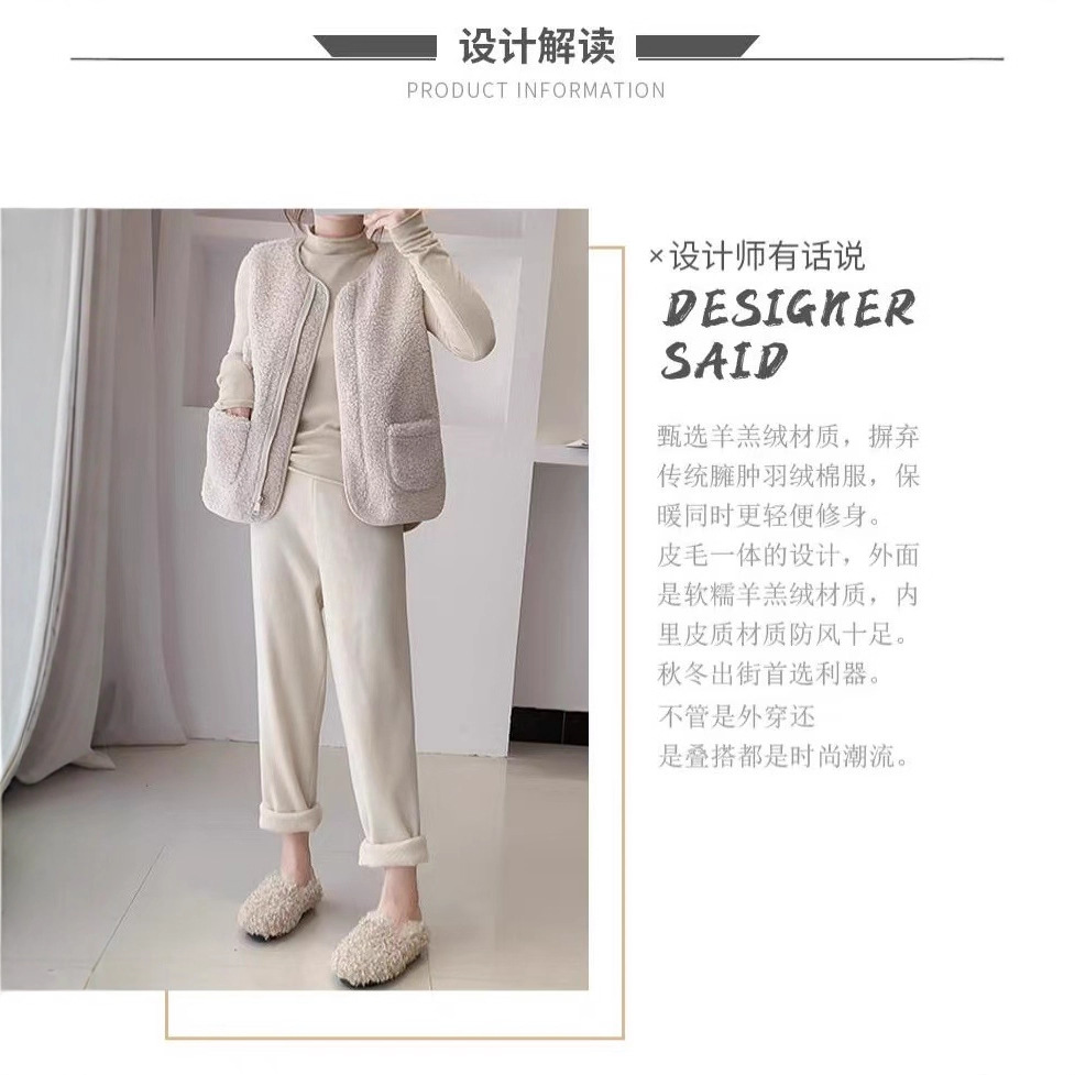 2025加绒加厚秋冬新款羊羔绒马甲女2025加绒加厚保暖外穿坎肩百搭