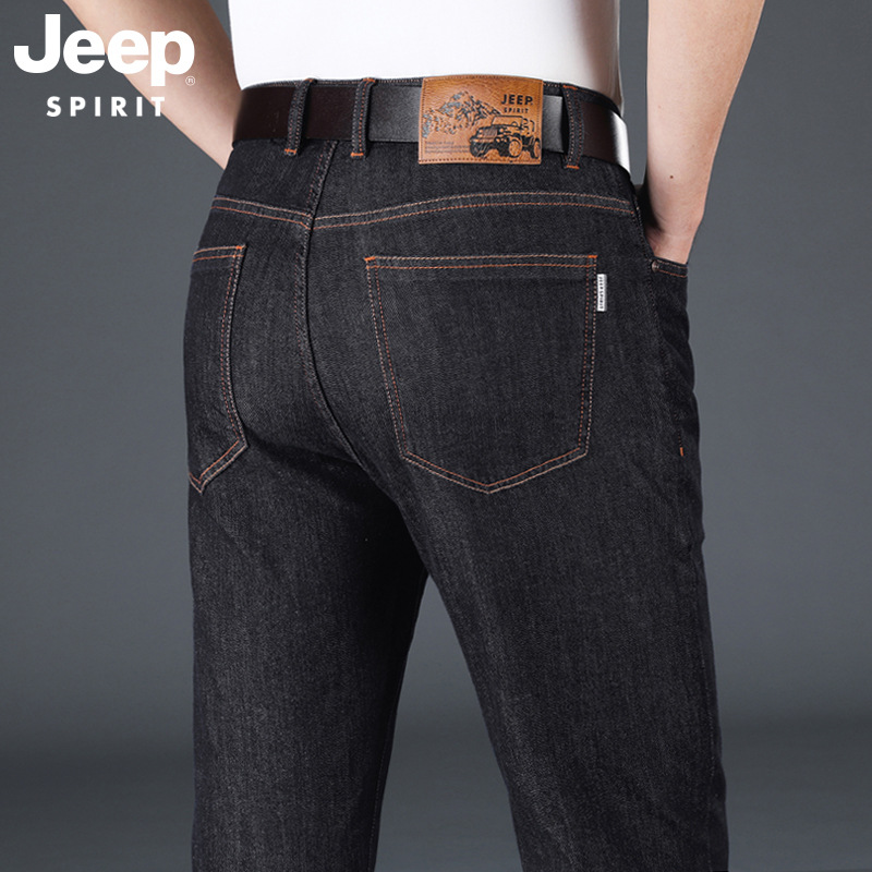 JEEP SPIRIT summer thin men's jeans loose straight stretch Business All-match casual trousers fashion