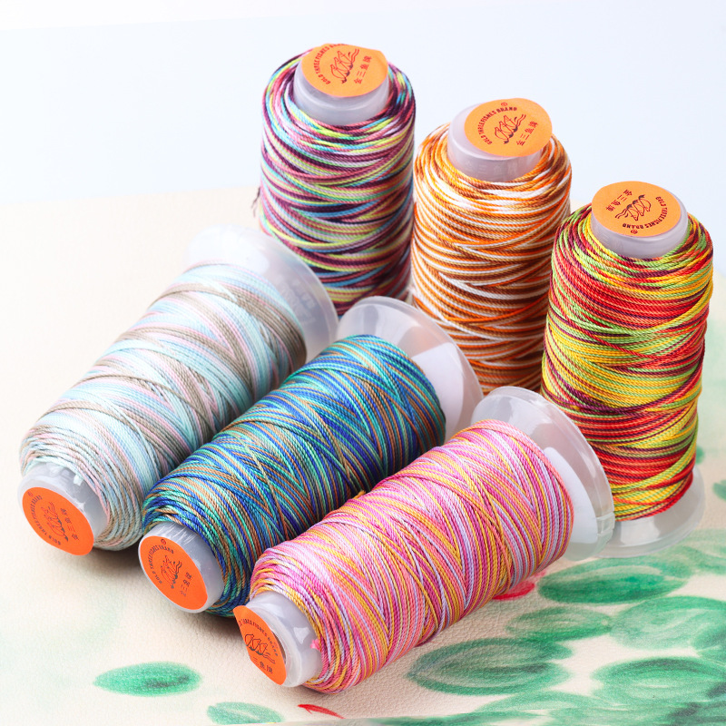 Authentic golden three fish colorful strands braided ring rope Dragon Boat Festival commonly used wire segment dyeing colorful 36912 strands