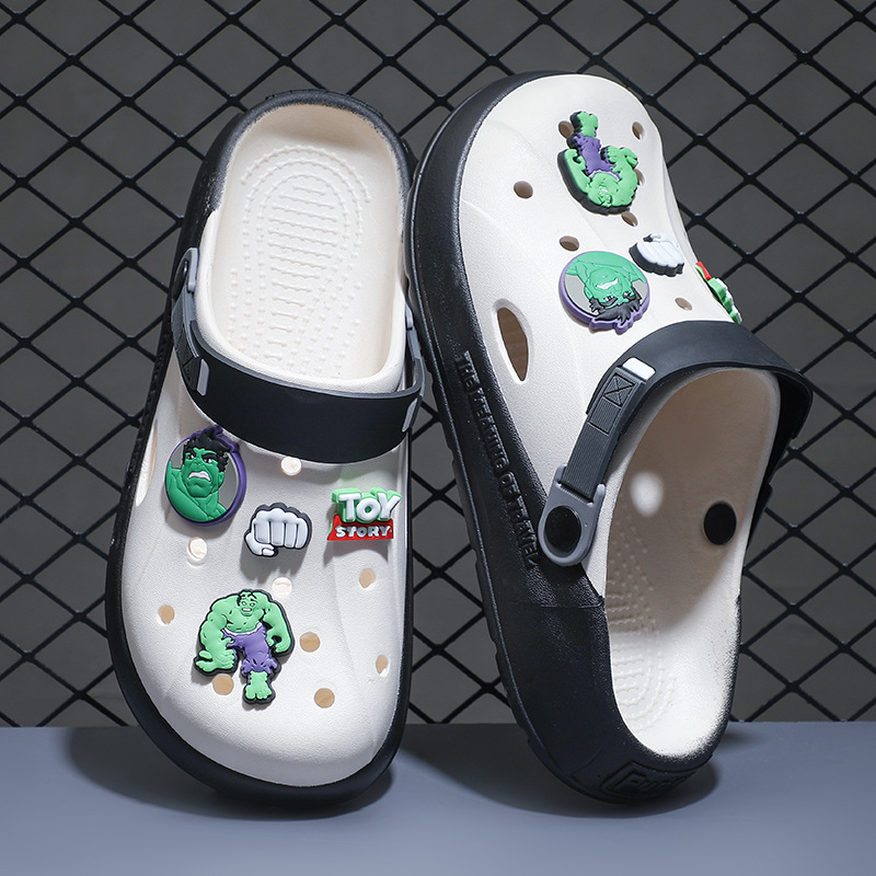 Eva hueco hueco zapatos para hombres cruzados verano 2025 nuevas zapatillas de playa antideslizantes de fondo grueso al aire libre verano