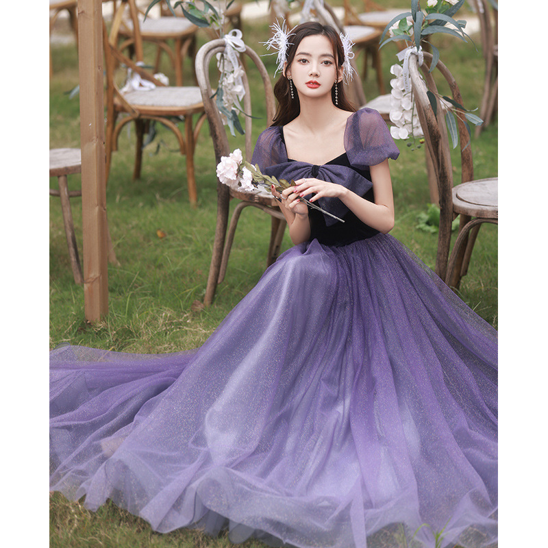 Nuevo vestido de noche estilo verano 2026 para reuniones anuales y exámenes de arte, elegante y etéreo vestido con temática forestal para anfitrionas.