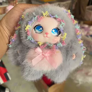 洛丽兔毛绒娃娃七彩花边布布公仔挂件 摆摊批货兔大耳朵花边兔
