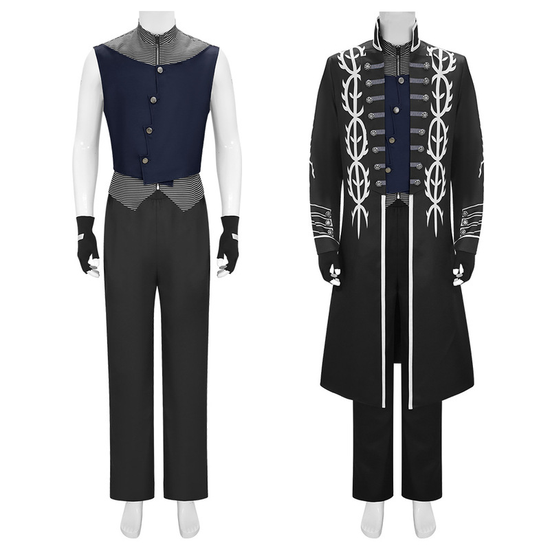 Devil May Cry 5 Vergil Cosplay Costume Halloween Game-Style Trench Coat Set Cosplay Stage Performance Outfit