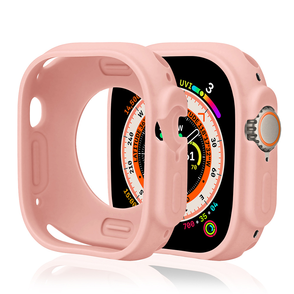 Aplicable para Apple Watch Applewatch9 caso ultra49mm caja de silicona caramelo cubierta de caja suave