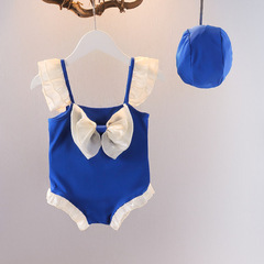 Korean girl's attached swimsuit, stylish and sweet, 2022 new design for baby girls, cute one-piece swimsuit