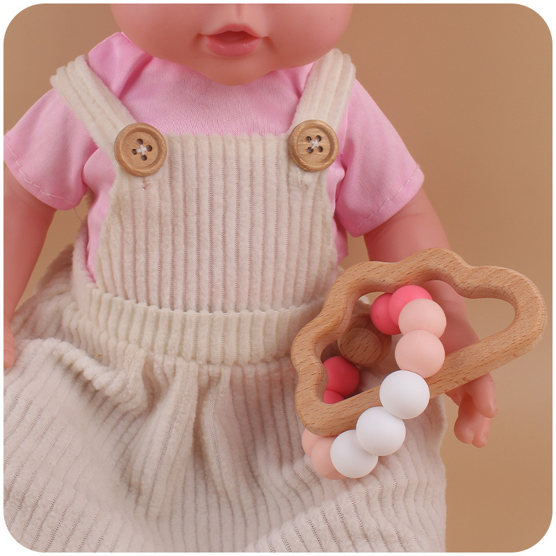 Nuevo bebé de dibujos animados nube de haya macaron mordedor relajante bebé contraste color silicona mordedura juguete