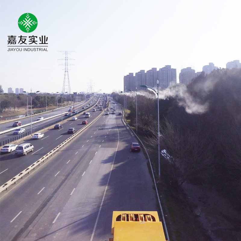 路灯喷淋系统上门勘测工况 城市道路高空智能路灯杆喷雾降尘设备