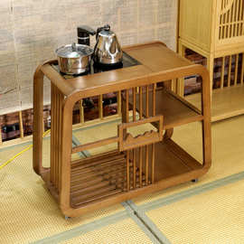 重竹茶水柜简约餐边柜新中式可移动茶台家用阳台小型泡茶桌多功能