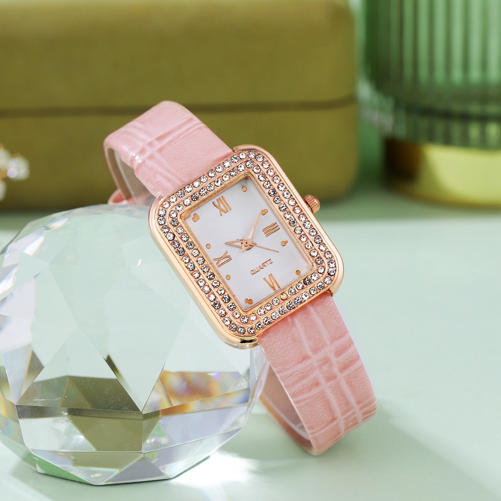 Live broadcast of the new diamond-encrusted rectangular Mori ins style student watch fashion temperament fashion women's watch a generation of hair