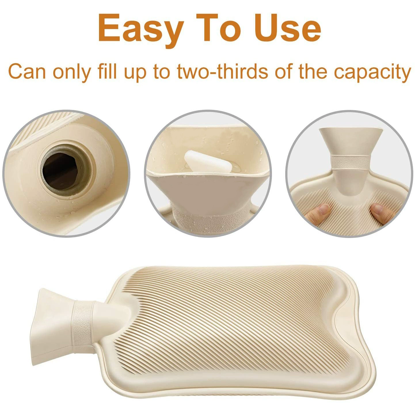 Cross-border supply water-filled water-inflated hot water bag rubber plush warm hand bag hot water bottle warm water treasure