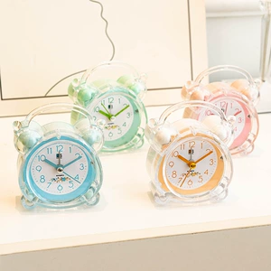 Производитель продает хрустальные будильники Silent Student Creative Diy Simple Cartoon Kids's Electronic Small Alarm Targe Watch The Watch
