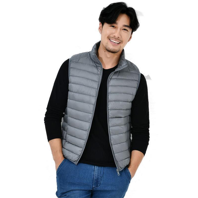 Transfronterizo Tik Tok otoño invierno chaqueta de plumón hombre chaleco ligero y delgado de tamaño grande ocio a prueba de frío y caliente chaqueta de hombro de papá image 10