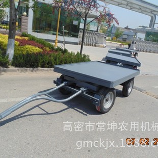 Manufacturers supply 2-ton flatbed trailers in series to run on the same track.