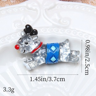 Cross -border thermal Picked Boutique Hand -painted Christmas DIY accessories Transparent flash powder resin small accessories DIY hairpin gloves accessories