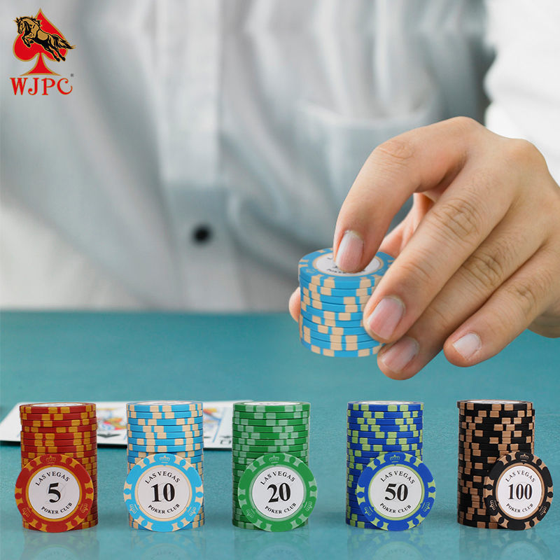 Monedas de chips redondas Baccarat Mahjong Sala de ajedrez y tarjetas Texas Chips Set Club Chips Puntos de Monedas Comercio Exterior