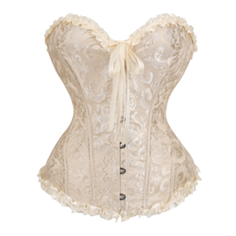 Cross-Border Court-Style Fishbone Corset Strapless Shapewear Top, Slim-Fit Waist-Cinching Sexy Jacquard Dress Outerwear Shapewear