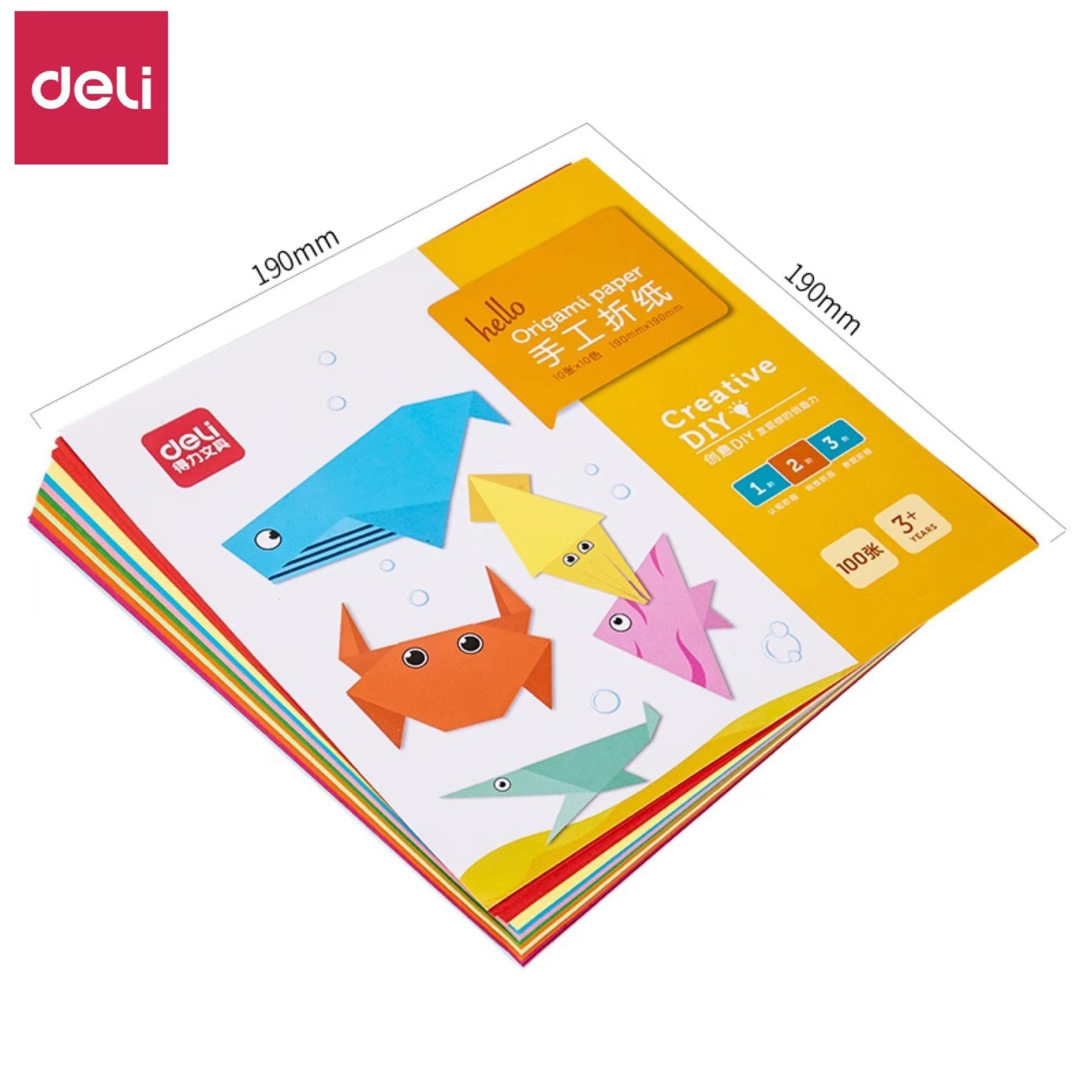 Deli 74802 - Papel de Origami Educativo para Niños, Origami Divertido Multicolor para Niños image 4